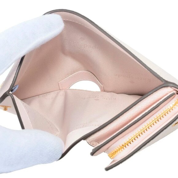 S Kate Spade Kayla Embellished Spade L-Zip Wallet KK113 Light Pink Leather NWT - Picture 8 of 13